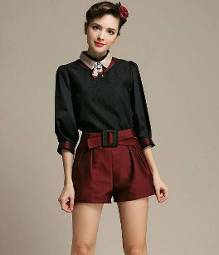 <em>蕾丝</em>衫 <em>短裤</em> 冬季英伦风搭配【1】-自媒体频道