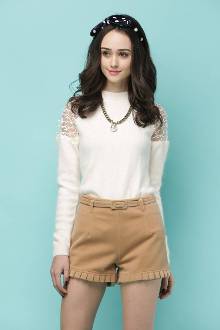  蕾丝衫  短裤 冬季英伦风搭配【1】-自媒体频道