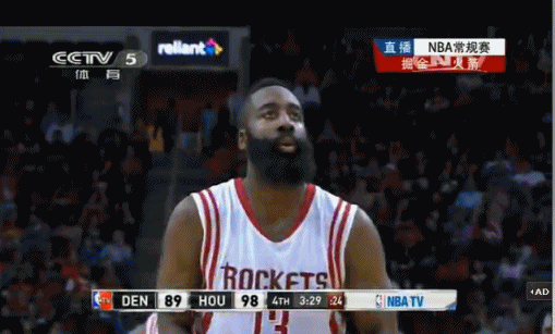 掘金vs火箭:哈登罚球9中8!